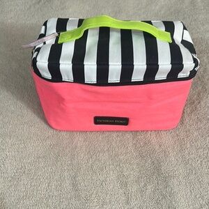 Victoria's Secret Pink and Black Striped Bag